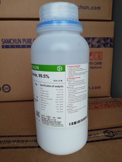 SODIUM CHLORIDE NACL 99,5 % SAMCHUN HÀN QUỐC lọ 1kg