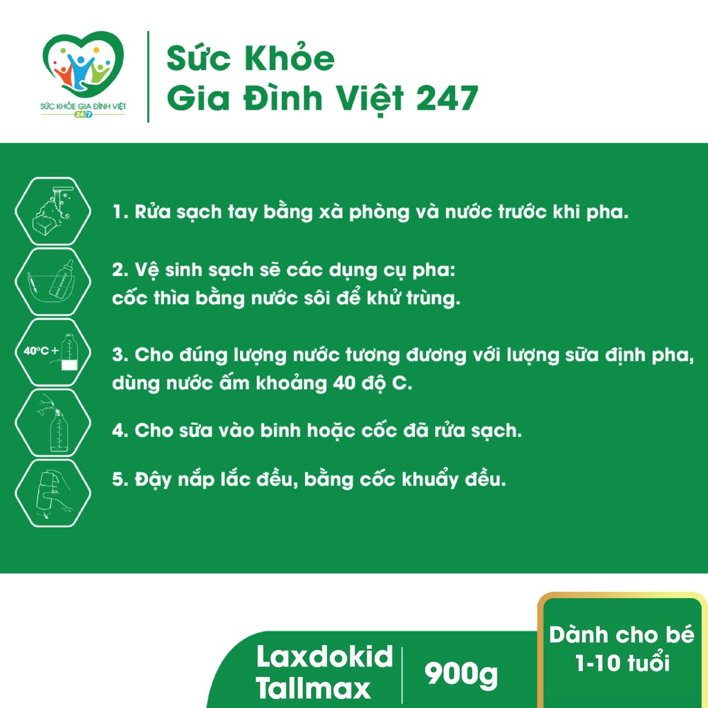 Sữa Laxdokid Tallmax 900g - Giúp bé phát triển chiều cao