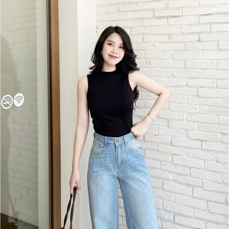 Áo ba lổ sát nách cổ lọ body màu mới xịn xò