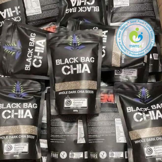 Hạt chia hữu cơ (250g/500g) bổ sung dinh dưỡng cho mọi lứa tuổi Black Bag Chia Seeds, Úc