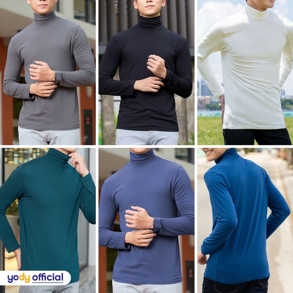 Áo thun YODY dài tay giữ nhiệt mặc thu đông chất cotton mềm mịn ATM5149