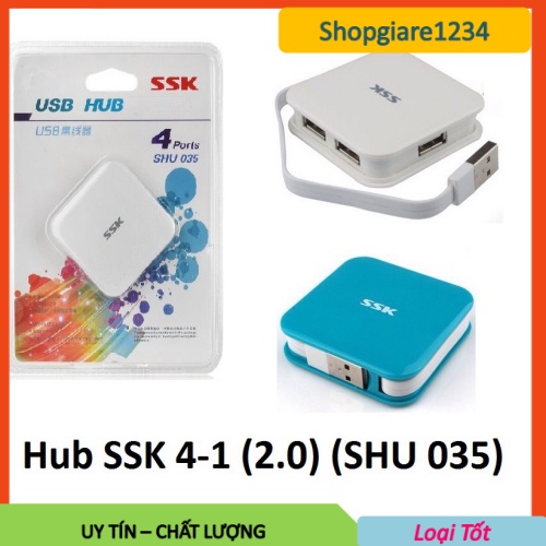 Hub Usb SSK 4 Cổng Usb SHE 035- Chính Hãng 100%, Hỗ Trợ Ổ Đĩa Cứng Di Động