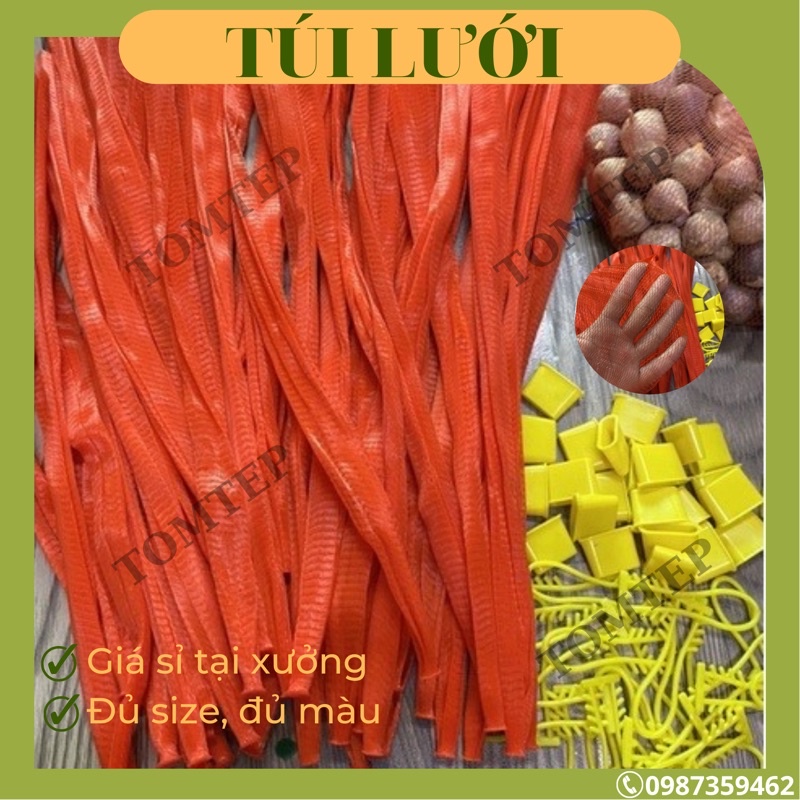 1kg túi lưới đựng hành tỏi, trái cây, đồ chơi …đủ size, note màu chọn (nhận bỏ sỉ sll)