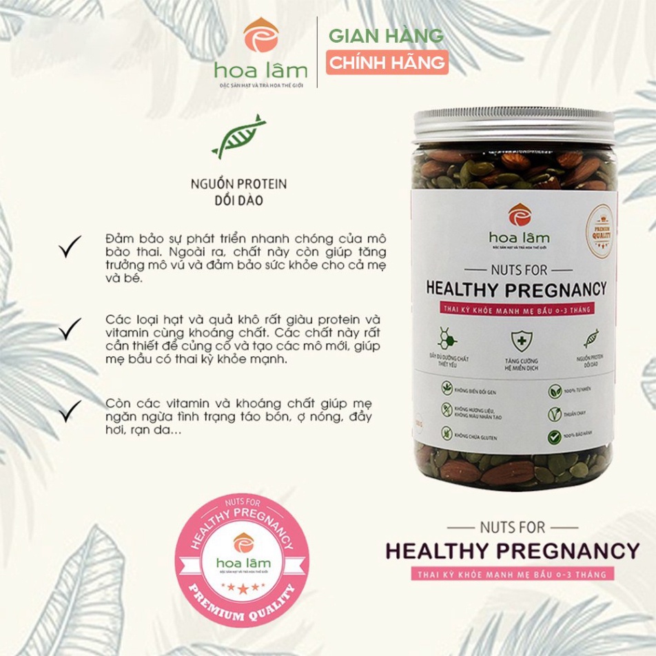 Hạt dinh dưỡng Hoa Lâm Nuts for Healthy Pregnancy cho mẹ bầu chu kì 0-3 tháng