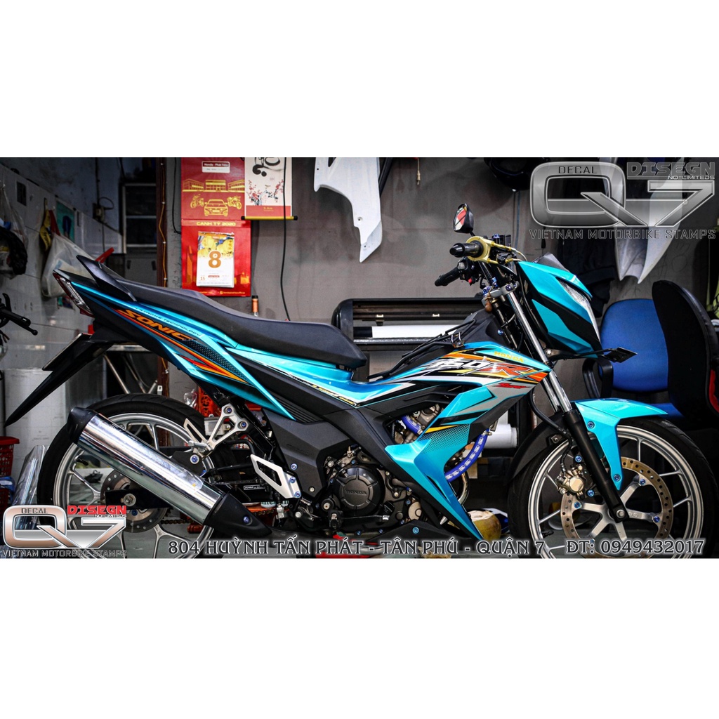 Tem Rời SONIC 150 Xanh Lam Nhạt - decalq7