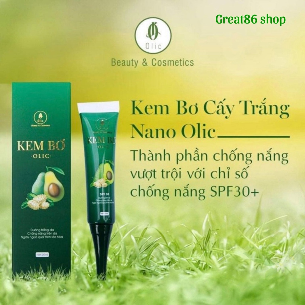 Kem bơ cấy trắng Nano Olic Great86shop kem bơ Olic chính hãng trắng da giảm thâm mụn nâng cơ da hộp 20ml