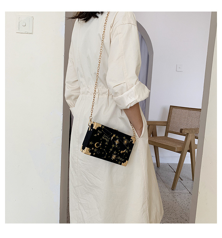 Túi Đeo Chéo JASMIN NOIR Bằng Vải Nhung Phối Dây Xích Thời Trang Cho Nữ
