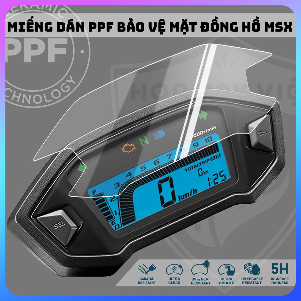 Miếng dán Honda MSX bảo vệ chống trầy xước PPF mặt đồng hồ xe MSX