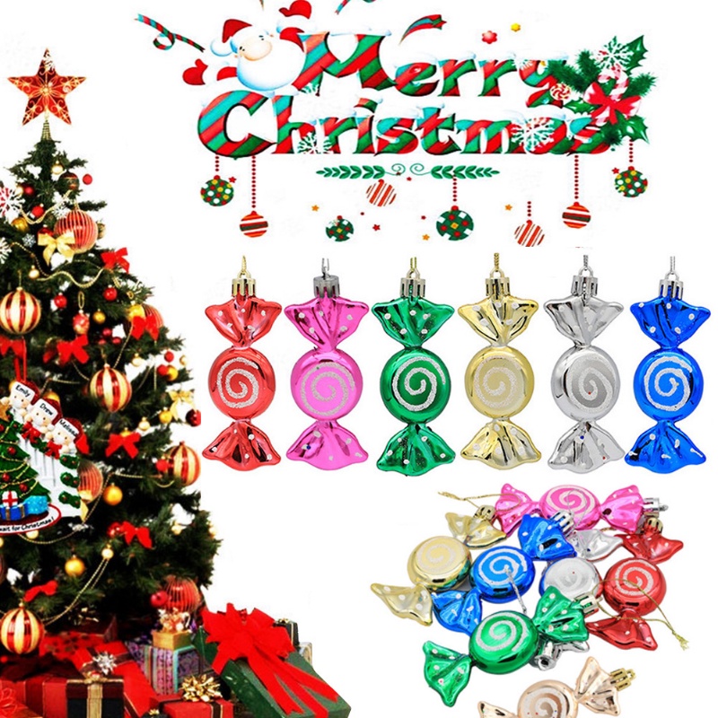 Set 6 Phụ Kiện Treo Trang Trí Cây Thông Noel Dễ Thương