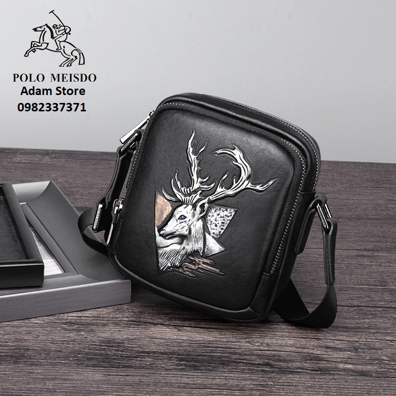 Túi Đeo Chéo Nam Cao Cấp Thời Trang Unisex Hàng Hiệu POLO MEISDO Da Bò Sang Trọng