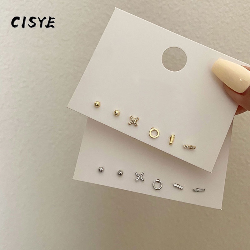 Set 6 khuyên tai nữ thời trang đơn giản