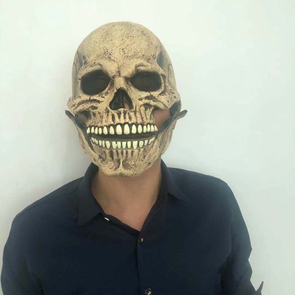 Halloween Decoration Skull Head Skull Mouth Mask Headgear Skull Full Head Face Shield Scary Props