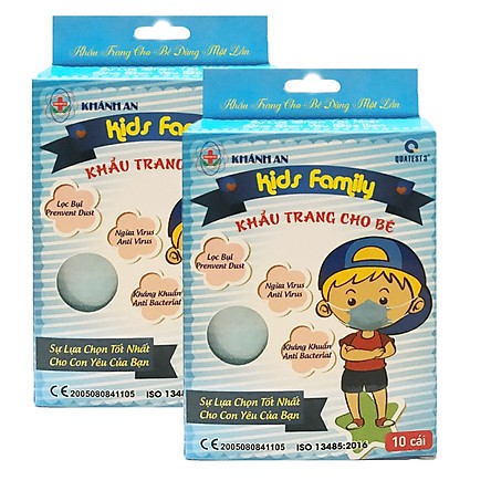 Khẩu trang y tế trẻ em Khánh An Kids Family (Hộp 10 cái) - Khẩu trang trẻ em Khánh An, khẩu trang cho bé