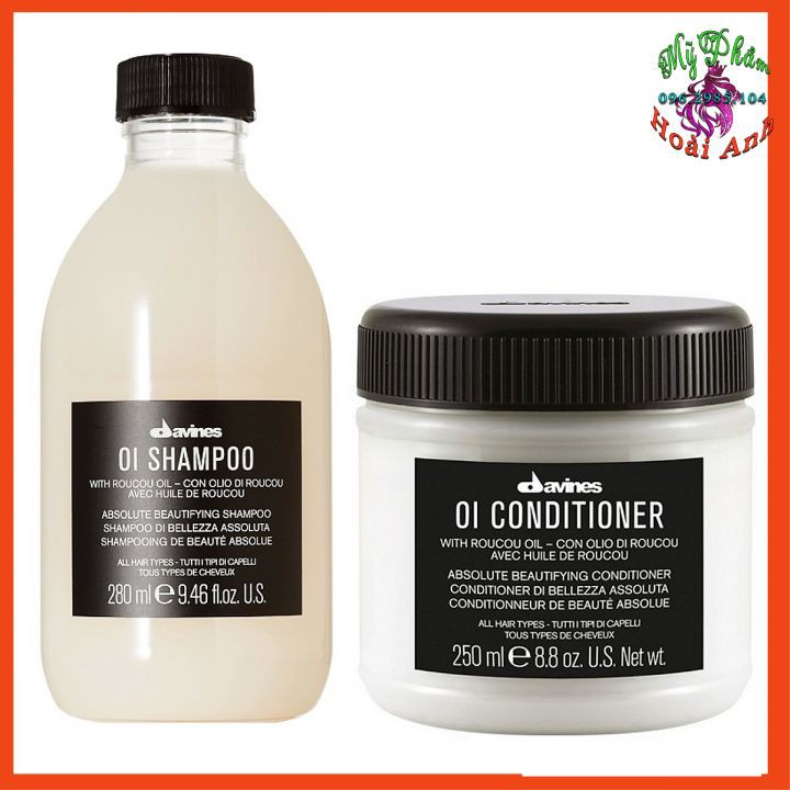 CẶP DẦU GỘI XẢ DAVINES OI SHAMPOO AND CONDITIONER THƯ GIẢN SUÔN MƯỢT 280ML/250ML ITALY