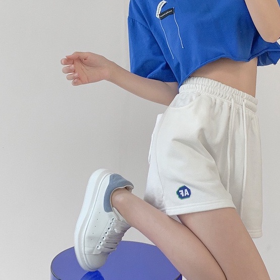 Quần short đùi AE,RUBY HOUSE86 có 3 màu Đen, Trắng, Xám, hình thêu, chất dầy đẹp