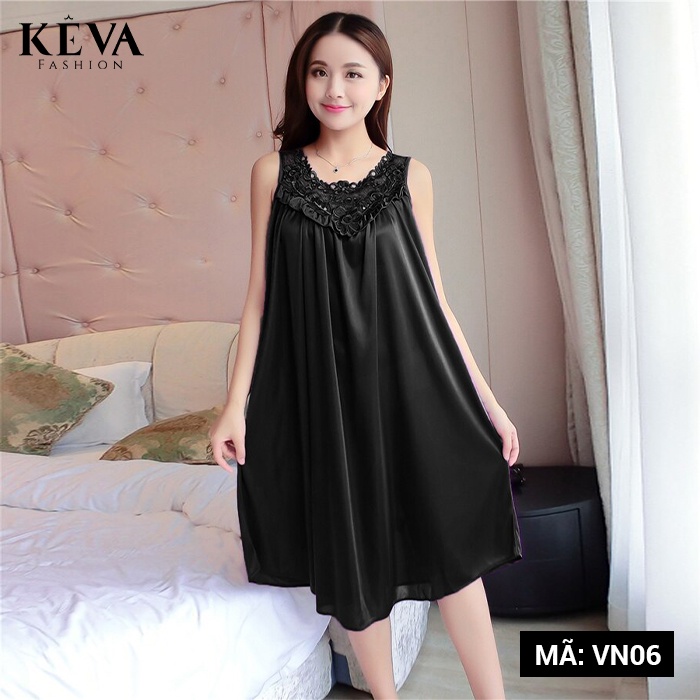 Váy ngủ nữ lụa satin cao cấp - Thương hiệu Keva - Mã VN06