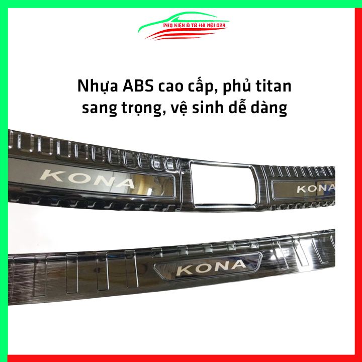 Ốp chống trầy cốp Huyndai Kona 2018-2023 vân titan