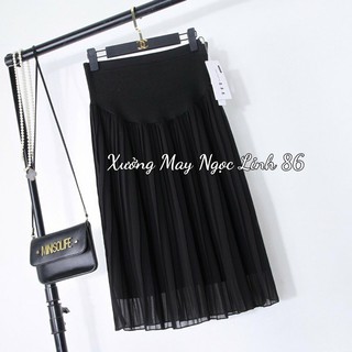 Chân váy bầu xếp ly sang chảnh có chun chỉnh CV02
