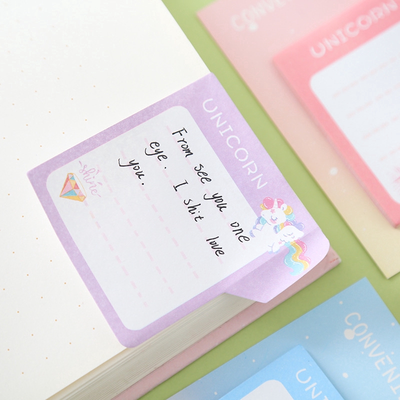 Tập 30 Tờ Giấy Note, Giấy Dán Ghi Chú, Sticky Note UNICORN Phong Cách Hàn Quốc Dễ Thương Tiện Lợi ST399