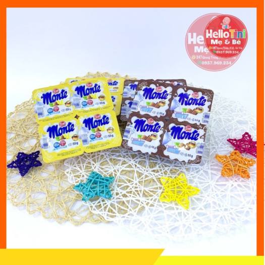 Lốc 4 hộp váng sữa Monte 55g
