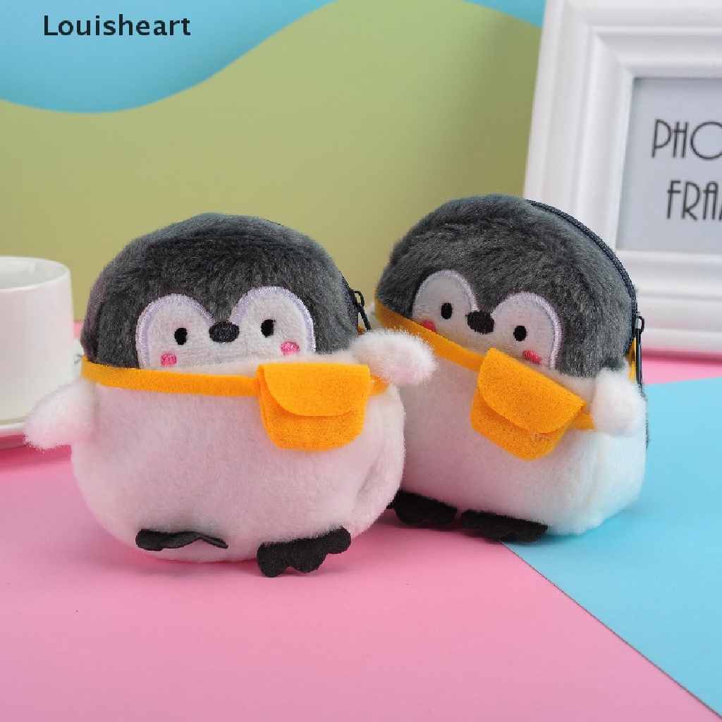 Ví Đựng Tiền Xu Louisheart Mini Hình Chim Cánh Cụt Nhồi Bông Mềm Mại Đáng Yêu