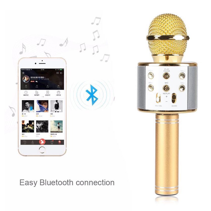 MICRO karaoke bluetooth WS858 10 không dây có loa |Phutuan2410