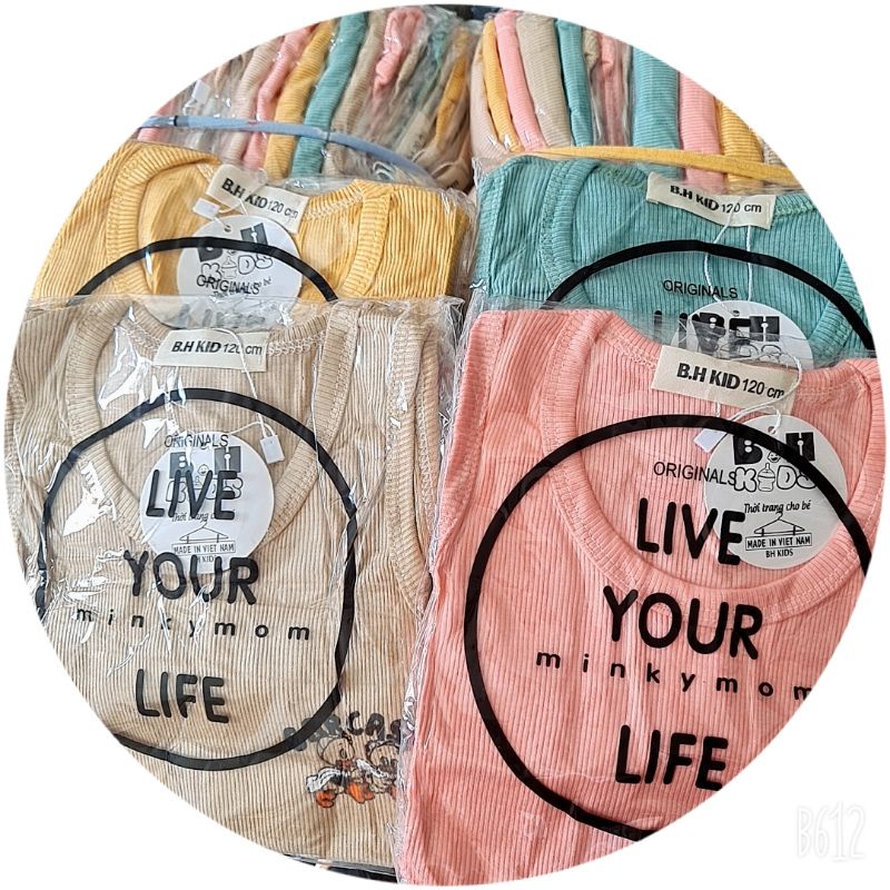 Bộ ba lỗ tăm lạnh BH Kid cho bé trai, bé gái từ 6-16kg