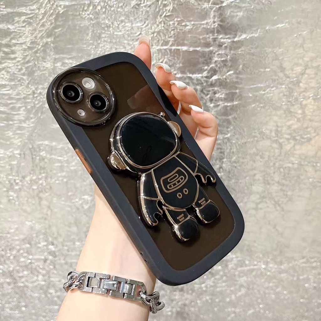 Ốp Điện Thoại Mềm In Hình Phi Hành Gia Dễ Thương Có Giá Đỡ Cho Iphone 13 pro max 12 pro max 11 pro max xs max xr x