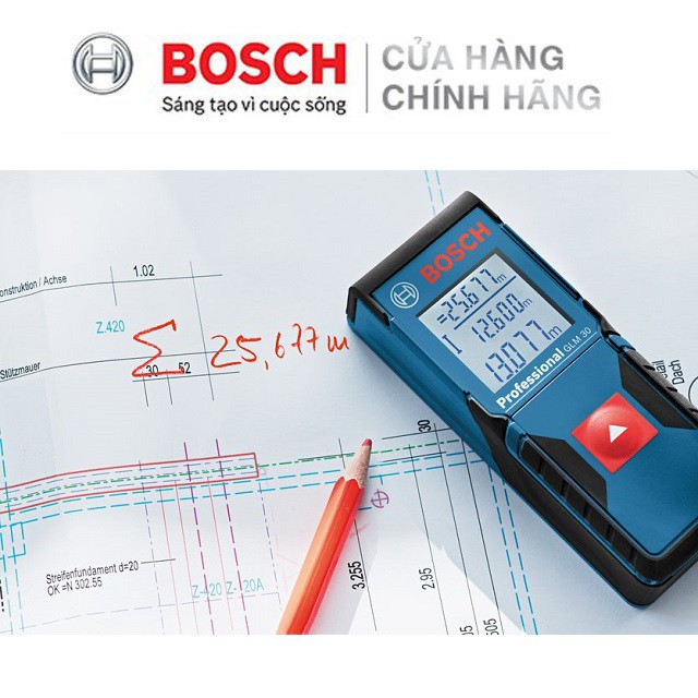 [CHÍNH HÃNG] Máy Đo Khoảng Cách Laser Bosch GLM 30, Giá Đại Lý Cấp 1, Bảo Hành Tại TTBH Toàn Quốc