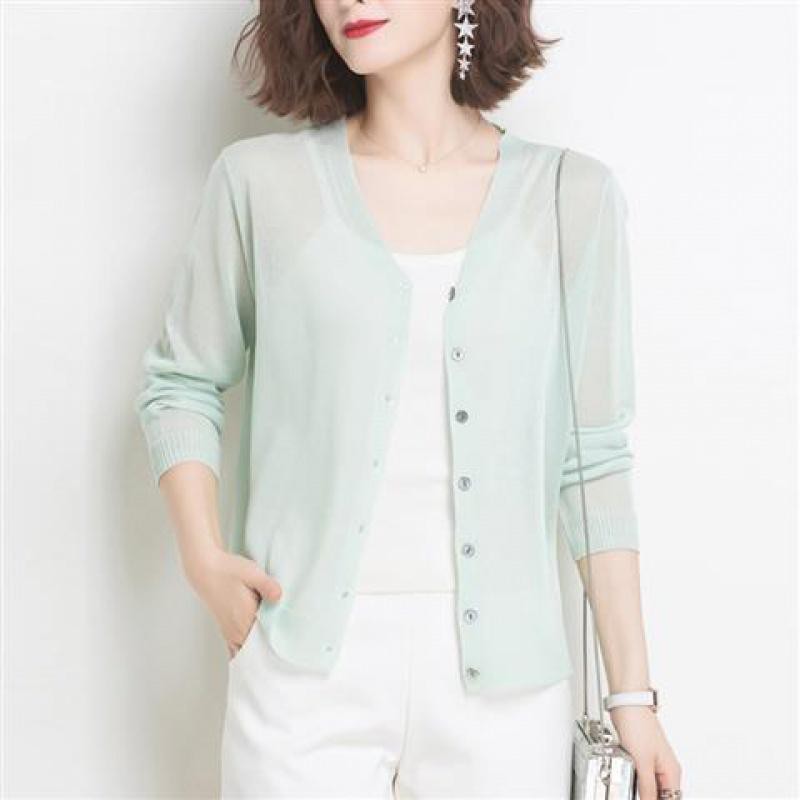 Áo Khoác cardigan Vải Lụa Lạnh Dệt Kim Mỏng Ngắn Bảo Vệ Chống Nắng Bên Ngoài Cho Nữ Năm 2021👗Purashiersacefairy dress👚】 | BigBuy360 - bigbuy360.vn