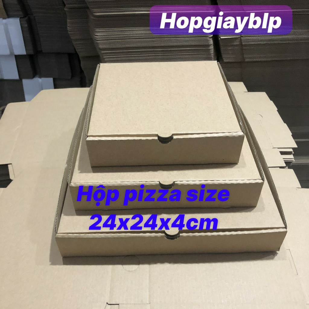 HỘP ĐỰNG BÁNH PIZZA SIZE 24X24X4CM BỘ 50 HỘP CARTON