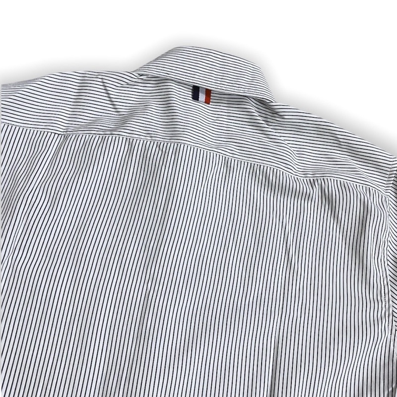 Áo sơ mi dài tay nam mẫu kẻ đen trắng sọc nẹp , vải Cotton xịn, chuẩn form - Regular fit, đứng form - HALIOMAN