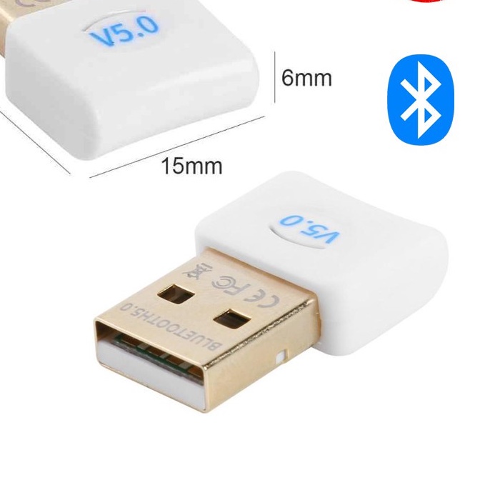 USB Bluetooth 5.0 Dongle dùng cho PC và Laptop phát ra bluetooth kết nối với loa bluetooth và truyền data