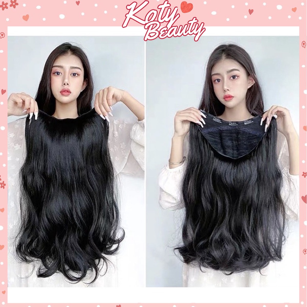 Tóc giả kẹp U xoăn dài đẹp cho nữ ❤️KOTY BEAUTY❤️ tóc giả chữ U làm dài tóc tự nhiên TG46