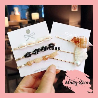 Kẹp tóc đi biển xinh xắn cho bạn gái - Kẹp tóc Hàn Quốc hình vỏ ốc