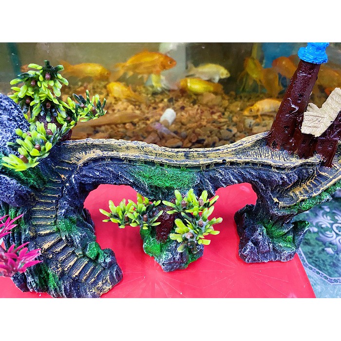 TIỂU CẢNH TRANG TRÍ HỒ CÁ NON BỘ 21X8X16CM