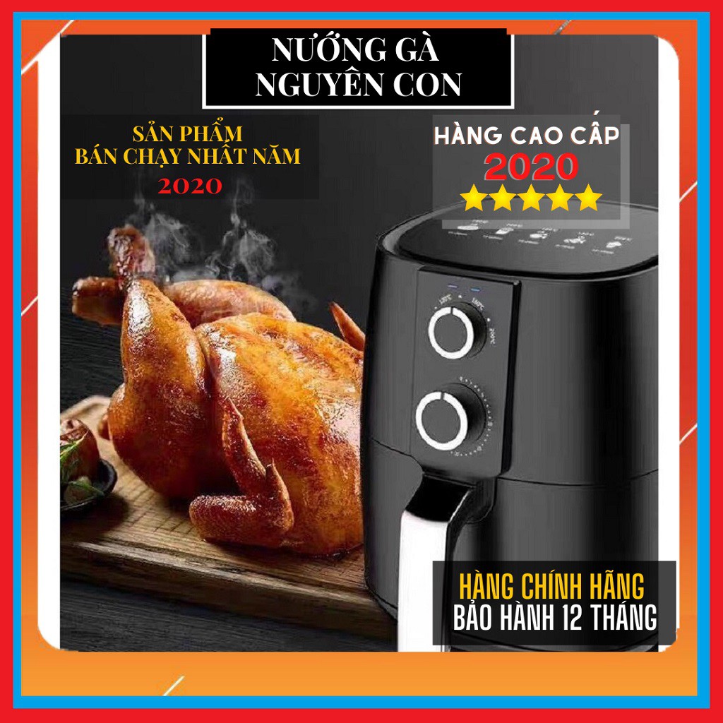 [ MUA 1 TẶNG 6 ] BẢO HÀNH 1 NĂM - Nồi chiên không dầu Chính hãng CAMEL F261-1 Dung tích 5L Công suất 1350W Màu đen