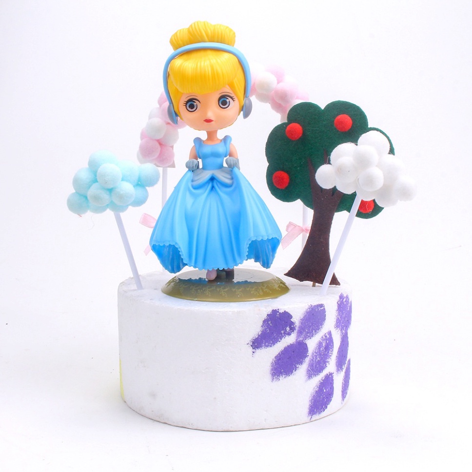 phụ kiện bánh sinh nhật [FREESHIP❤️] công chúa váy xanh dương