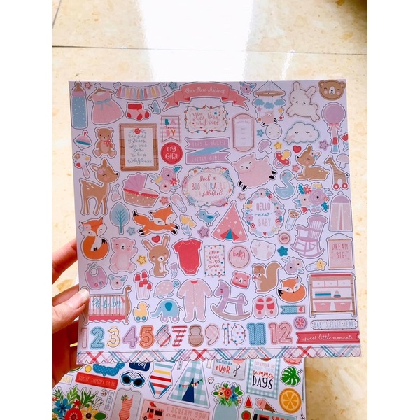 Sticker lẻ theo tờ trang trí love box , srcapbook , khung ảnh 3D handmade không dán decal- Định lượng 250gsm