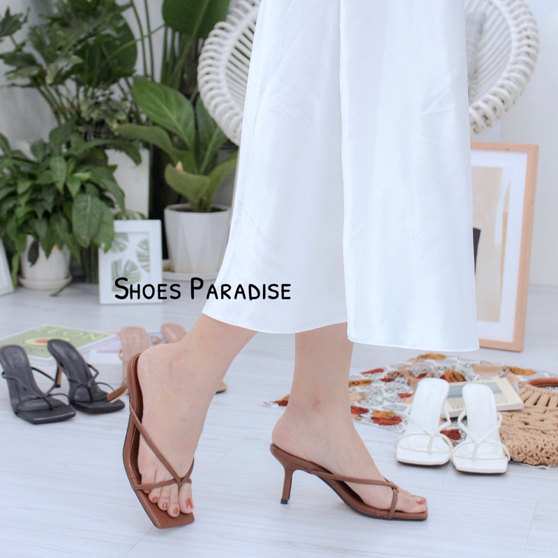 Giày nữ cao gót gót nhọn guôc nữ quai kẹp xỏ ngón đẹp SHOES PARADISE DXK1