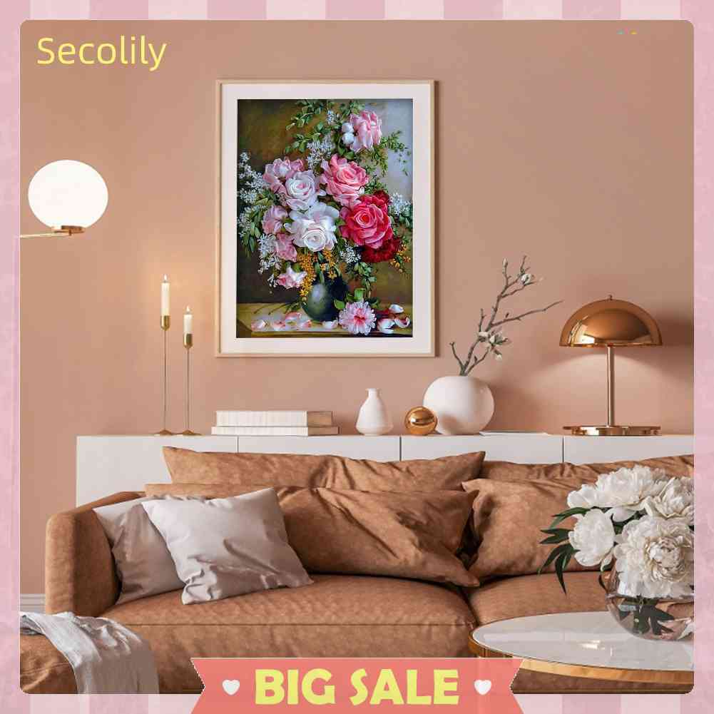 Bộ Tranh Thêu Chữ Thập 11CT DIY Hình Hoa Xinh Xắn Đẹp Mắt