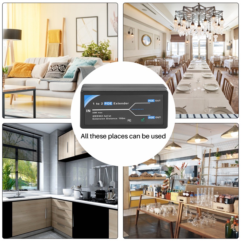 100m Dây Cáp Mở Rộng 2 Cổng POE 10 / 100Mbps IEEE 802.3Af Cho Camera IP