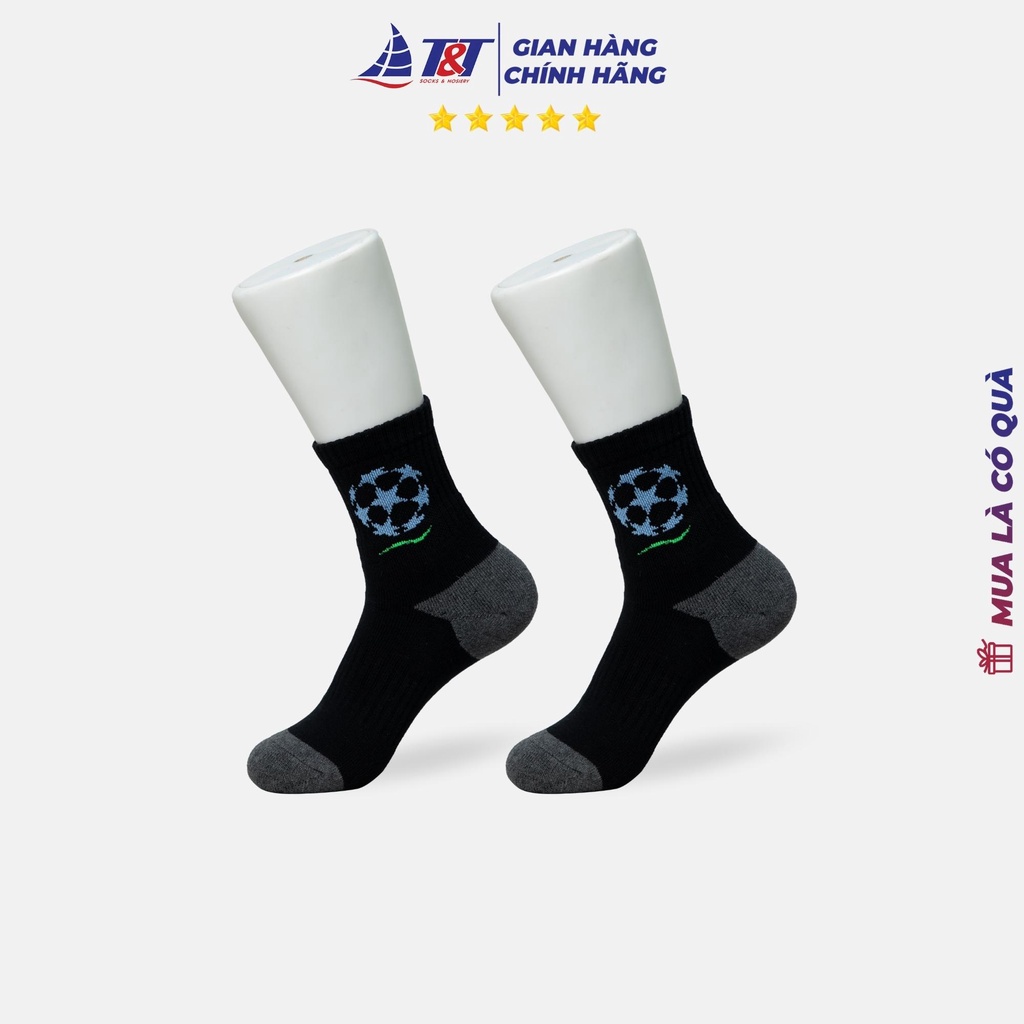 Combo 3 đôi Tất Nam thể thao T&amp;T SOCKS hoạ tiết quả bóng - chính hãng DNTN Trịnh Chung