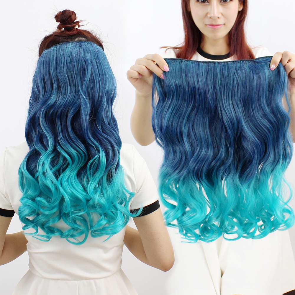 Tóc Giả Dài Xoăn Màu Gradient Thời Trang Cho Nữ