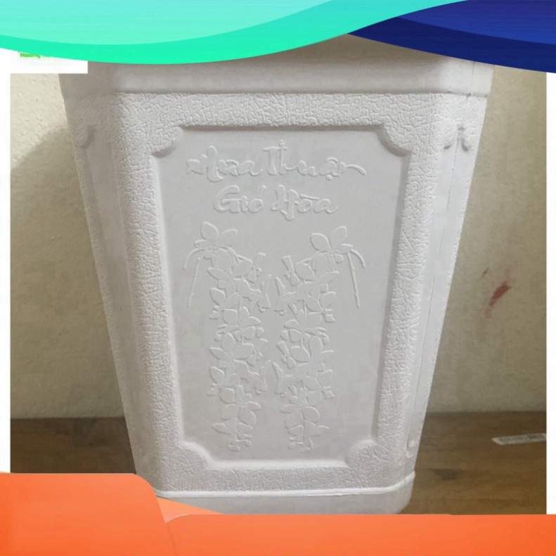 (GIÁ RẺ) 1 Chậu Trồng Cây Vuông Cao Màu Trắng Kích Thước AD 170x190 - Made in VIETNAM