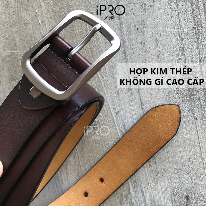 Thắt lưng nam da bò nguyên tấm cao cấp thương hiệu IPRO TL76