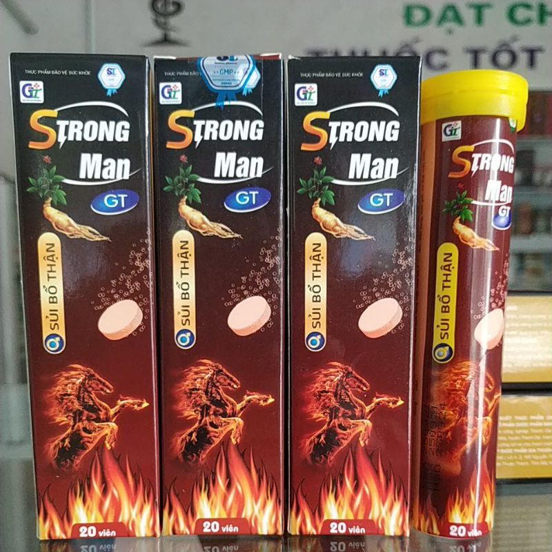 Combo 2hộp Viên sủi Strong Man Bổ thận tráng dương tăng cường sinh lực nam giới