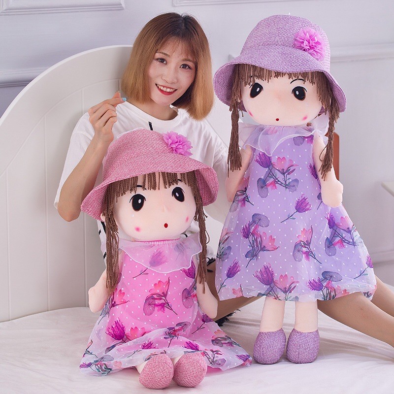 Búp bê váy xuông hoa hồng cao cấp 45cm và 60cm