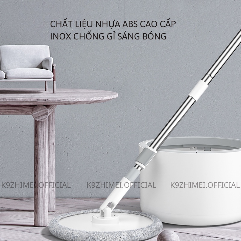 Cây Lau Nhà Tự Vắt Thông Minh K9 ZHIMEI Chổi Lau Nhà Tách Nước Bẩn 360 Độ Cao Cấp Bộ Lau Nhà Thế Hệ Mới