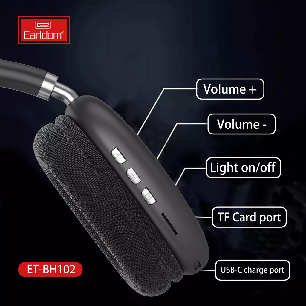 🛑CHÍNH HÃNG EARLDOM🛑 Bộ Sản Phẩm Tai Nghe Chụp Tai Bluetooth, Tai Nghe Chụp Không Dây Có Mic Earldom BH102 - BH52 - BH42